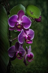 Orchid, Beautiful flowers, A stunning orchid stands tall amidst a lush, tropical jungle. 