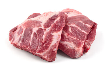 Pork ribs, isolated on white background.