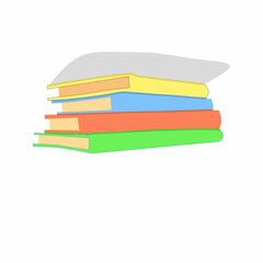 Vector illustration, books with stacks, stacks of colorful books, suitable for kids, adults and your business. Flat design