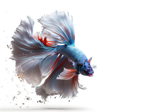 Beta fish in vibrant colors. AI generative illustration