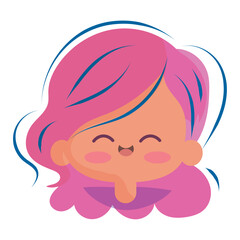Isolated cute flat happy girl character avatar Vector