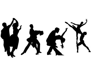 Naklejka na ściany i meble Image with shadows of dancers