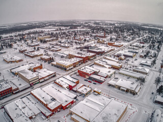 Aerial view of a Small Community in North West Minnesota