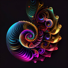 abstract fractal spectrum background generative ai