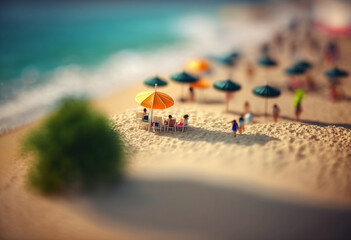 Fototapeta na wymiar Ai-Generated Artificial Paradise: Relax and Enjoy the Beachfront Fun of Summer Vacay!