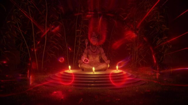 3d Vj loop Background trippy 4k Root Chakra spiritual healing powerful energy field glowing red aura magic forest meditation 