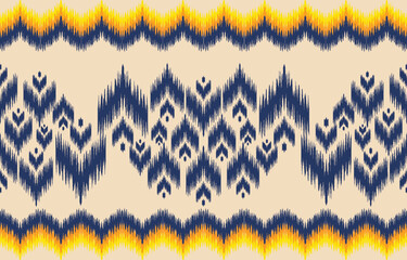 fabric ikat seamless pattern geometric ethnic traditional embroidery style.Design for background,carpet,mat,sarong,clothing,Vector illustration.