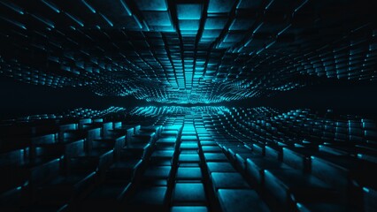 abstract neon background, futuristic neon lights, data visualization, internet optic fiber information concept