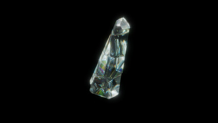 glass crystal3d render on black background, dark crystal art, shiny 