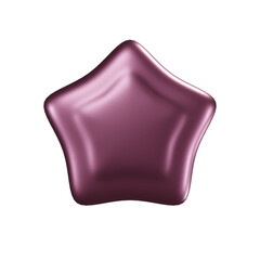 y2k metal pink star rounded corners, metal trinket keyring, metallic pink object 5 corner star