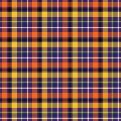 Halloween Plaid Seamless Pattern - Colorful repeating pattern design