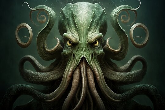 The Face of Cthulhu Created by Generative AI Technology