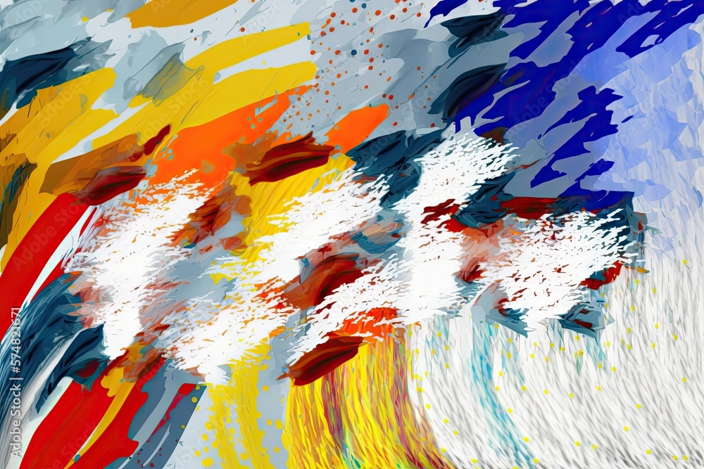 Poster hailstorm of brushstrokes. abstract background with brush strokes of color. created with strokes of 