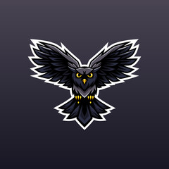 Owl Flying Mascot Logo - Animals Mascot Esport Logo, Vector Illustration Design  Concept.
