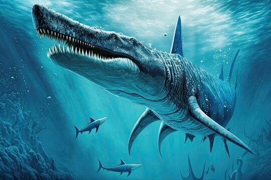During the early Cretaceous, when dinosaurs walked the Earth, marine reptiles like Kronosaurus ruled the seas. The pliosaur family to which it belongs. Generative AI