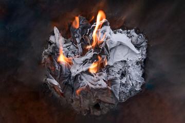 paper mountain on fire