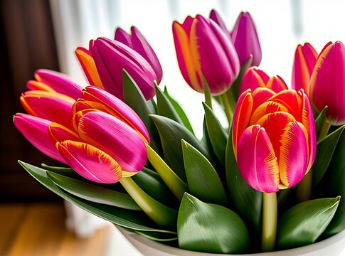 bouquet of tulips for Women's Day
