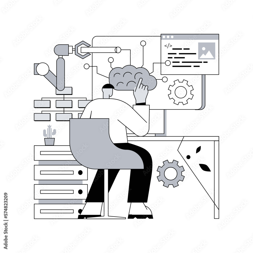 Poster business process automation abstract concept vector illustration. bpa software, business process wor