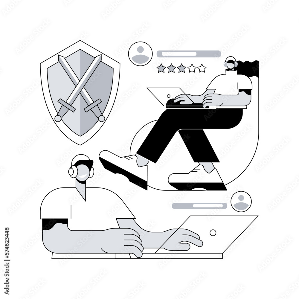 Poster quantum computing abstract concept vector illustration. quantum technology, future computing, innova
