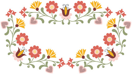 Kashubian floral design 6J Frame © American Kaszuby