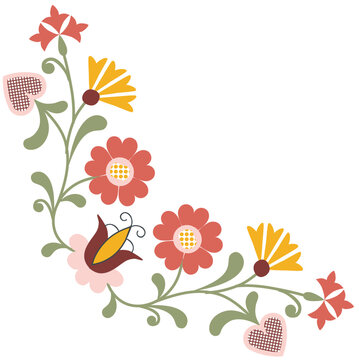 Kashubian floral design 6J corner