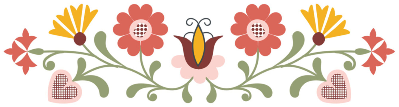 Kashubian floral design 6J border