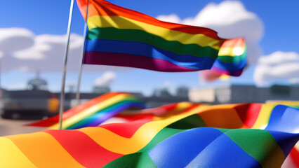 The Iconic Rainbow Flag of LGBTQ+ Pride, Generative AI