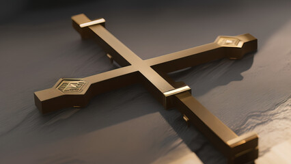 Obraz premium Christian Cross: An Iconic Image of Forgiveness and Spiritual Renewal, Generative AI