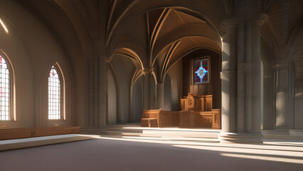 Fototapeta premium A Church's Architecture: A Testimony to Human Creativity and Devotion, Generative AI