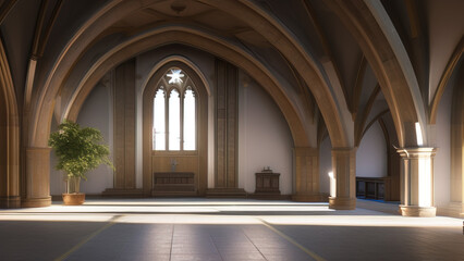 A Church's Sacred Space: A Sanctuary of Peace and Tranquility, Generative AI