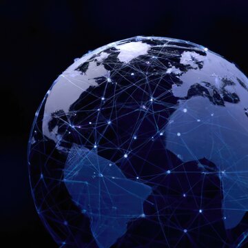 World surrounded by a network internet using Generative AI
