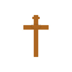 Crucifix icon. Easter. Vector illustration on a white background.