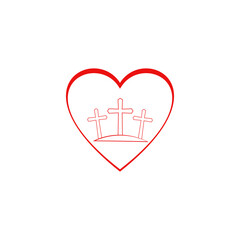 Obraz premium Jesus love icon. Heart. 