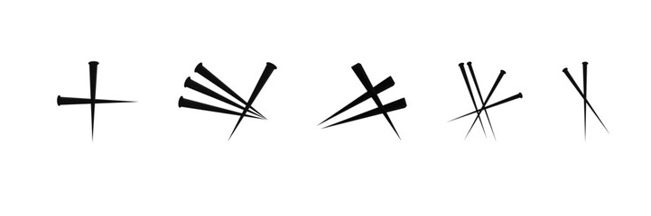 Hammer nails icon. Vector illustration on a white background.