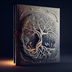 Book with tree of life on cover Generative AI