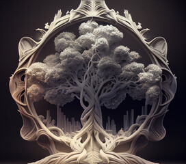 Tree of life illustration Generative AI