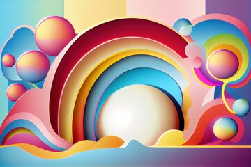 Obraz premium Groovy abstract pastel background. Generative AI