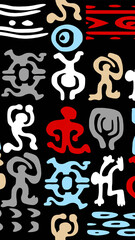 tribal wallpaper with diverse human figures