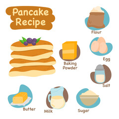 pancake illustration recipe concept