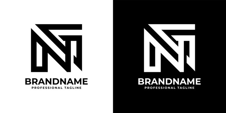 Letter NG or GN Monogram Logo, suitable for any business with NG or GN initials.