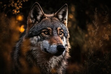 Fototapeta premium Wolf - Wilde faszinierende Tiere, generative AI