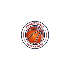 basket ball logo template in white background