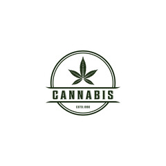 cannabis logo template vector in white background