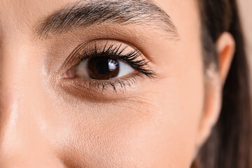 Woman with brown eyes, closeup