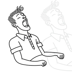 illustration of a man yawning