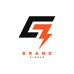 Letter G thunder logo design vector for your brand or business