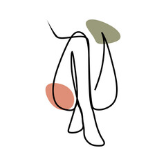 hand drawn one line art illustration