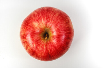Red apple on a white background. 