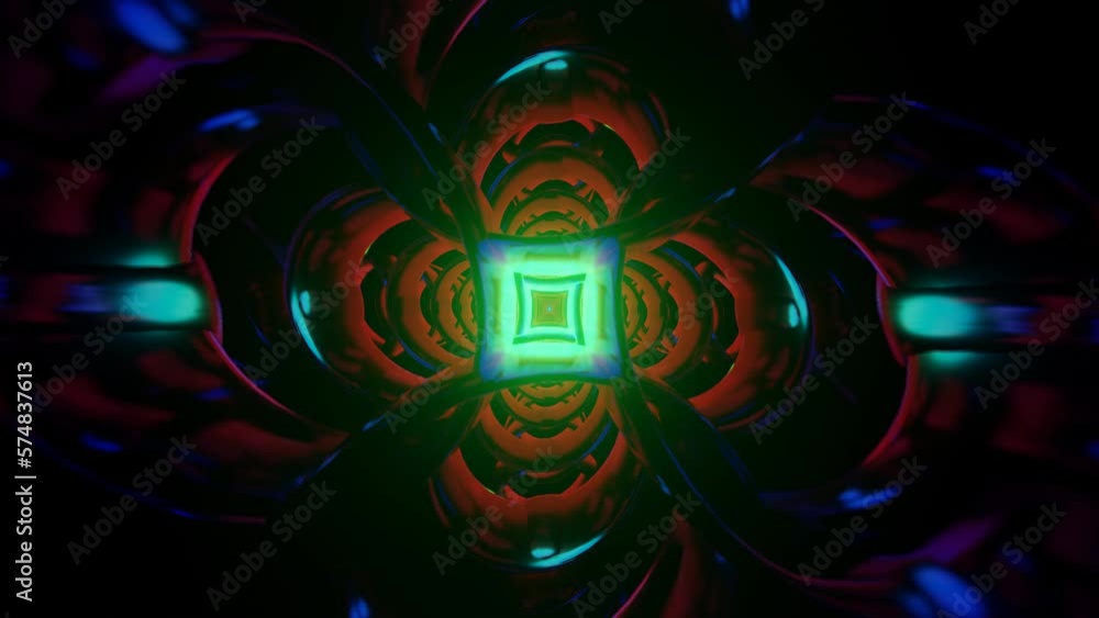 Poster a mesmerizing and trippy vj loop, featuring hypnotic psychedelic patterns.