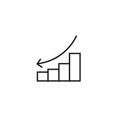 down drop downfall graph icon line style graphic design vector